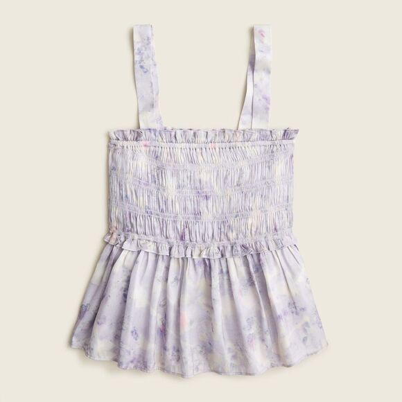 Flora Obscura X J.Crew featherweight satin tank top in lavender fields Medium - Picture 1 of 10